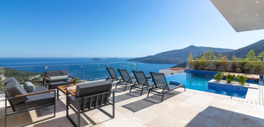 Luxury Three Bedroom Villa with Spectacular view in Kalkan for Sale